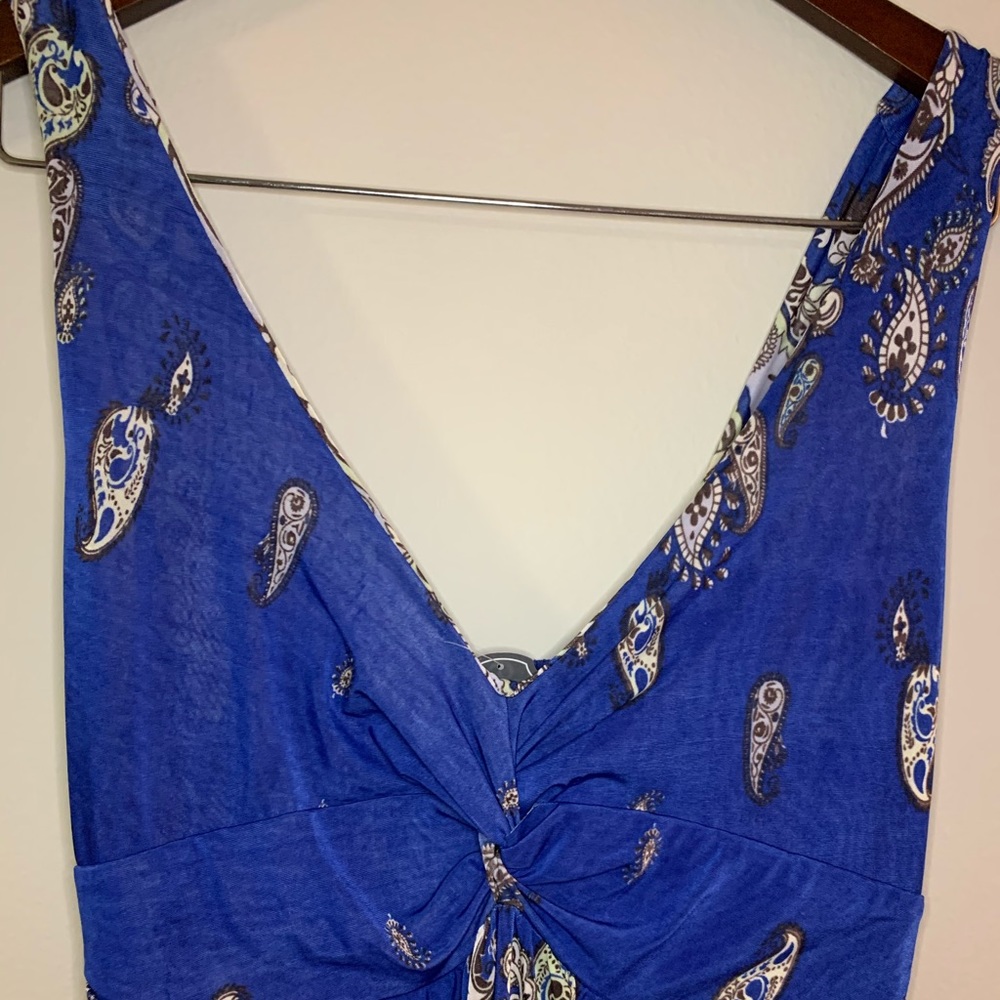 blue small medium light stretchy summer maxi dress